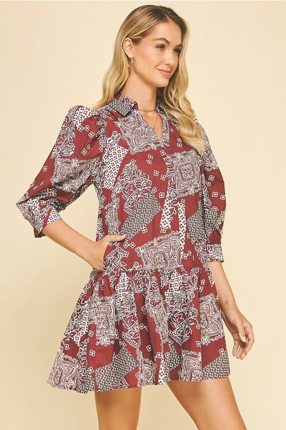 bandana mini dress Pinch Tiered Burgundy / S SIR, Lamé turtleneck maxi feather skirt Fully lined Primary colour:Pink