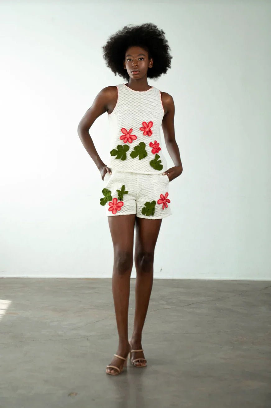 Never A Wallflower Baja Crochet Top - Capri by Sunset & Co.