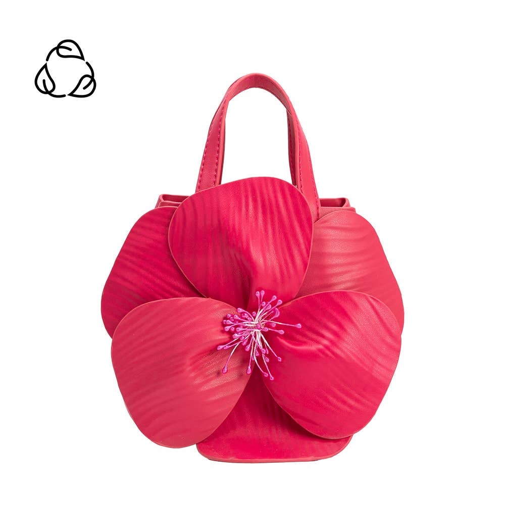 Melie Bianco Monroe Flower Vegan Leather Top Handle Bag - Capri by Sunset & Co.