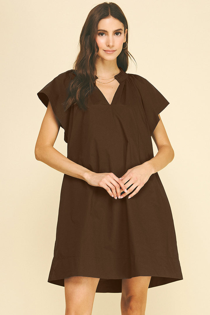 Pinch Ruffled Tunic Mini Dress