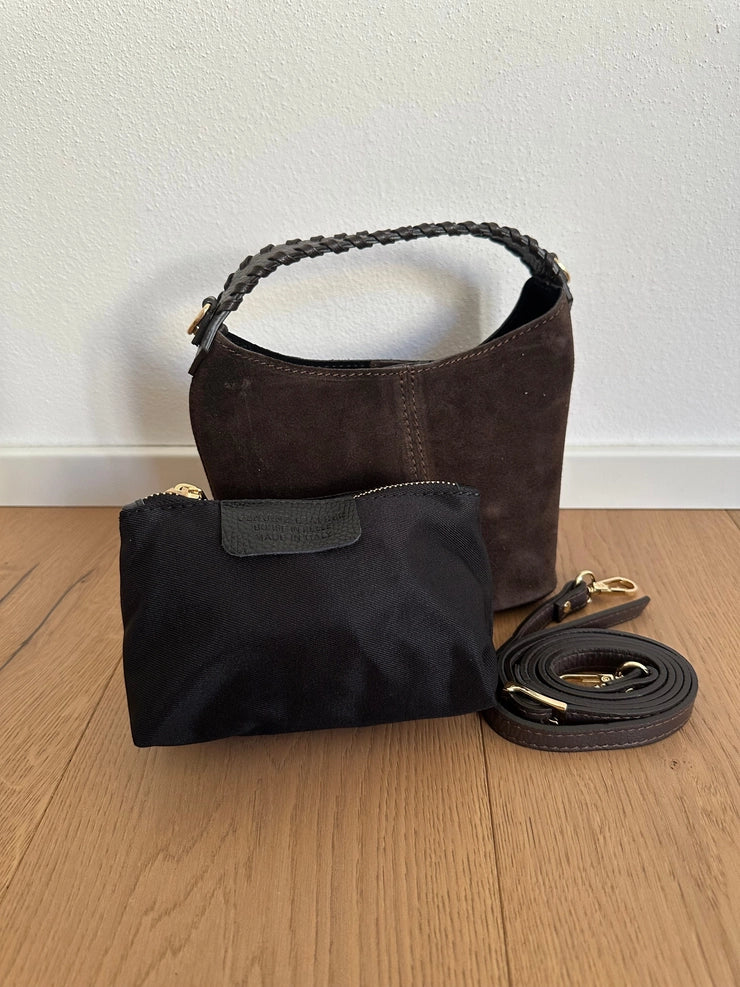 Emilia Mini Suede Bucket Bag