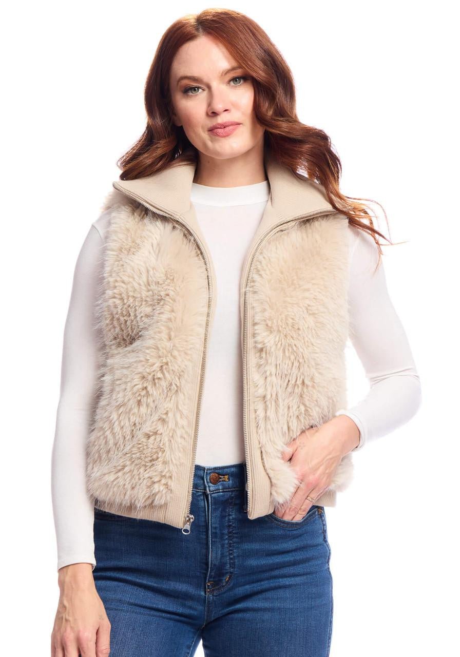 Donna Salyers Fabulous Furs Parkside Knit Zip Vest - Capri by Sunset & Co.