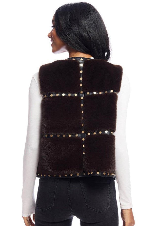 Donna Salyers Fabulous Furs Giselle Studded Vest - Capri by Sunset & Co.