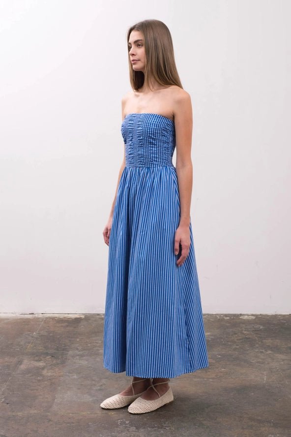 Moon River Strapless Midi Dress - Capri by Sunset & Co.