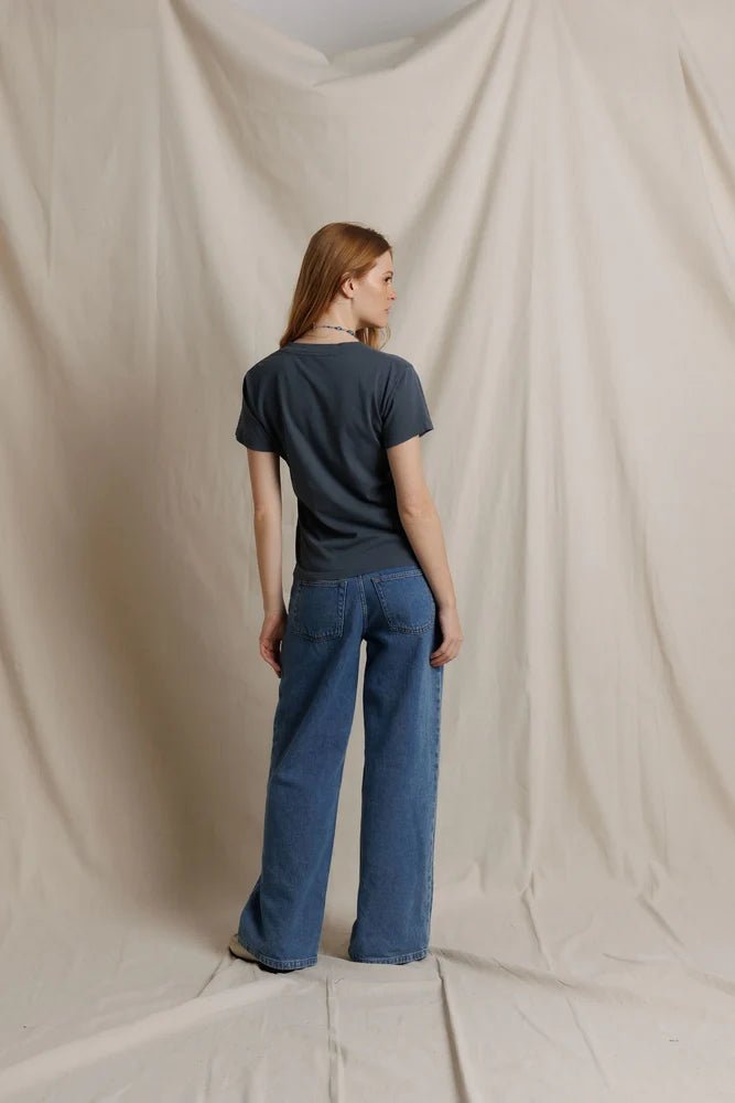 PerfectWhiteTee Hendrix Boxy V Neck Tee - Capri by Sunset & Co.