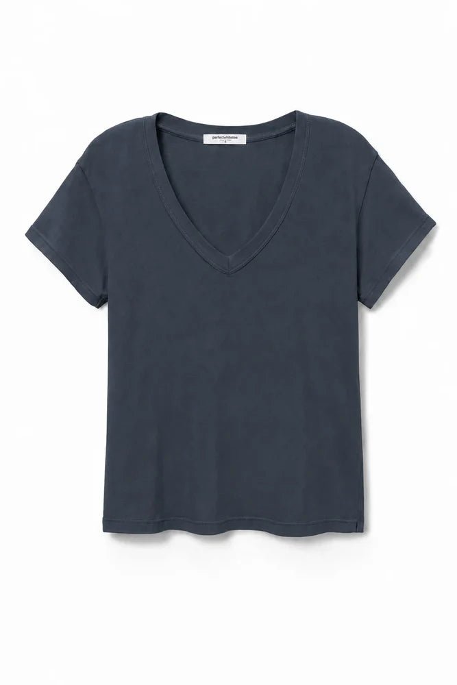 PerfectWhiteTee Hendrix Boxy V Neck Tee - Capri by Sunset & Co.