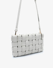 Lindy Small Woven Clutch - Off-White