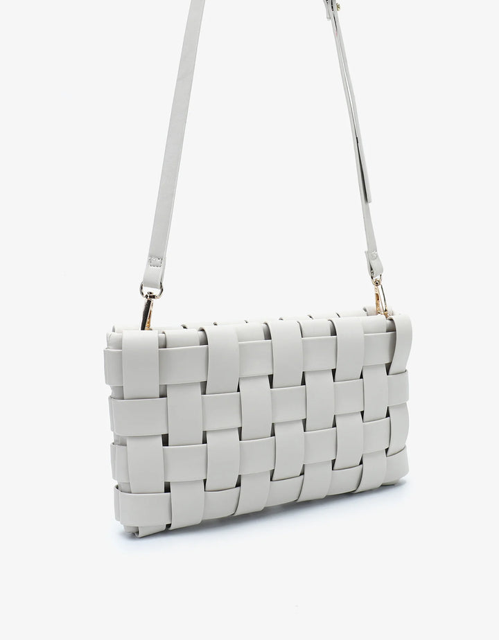 Remi/Reid Lindy Small Woven Clutch - Off - White - Capri by Sunset & Co.