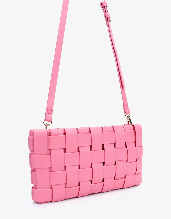 Remi/Reid Lindy Small Woven Clutch - Pink - Capri by Sunset & Co.