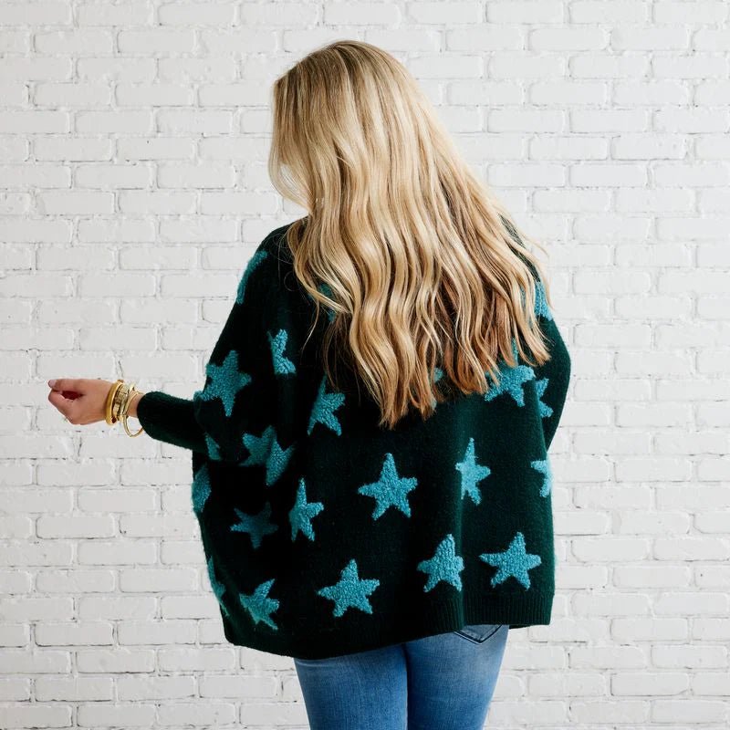 Caryn Lawn Cape Star Sweater - Capri by Sunset & Co.