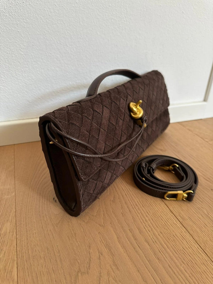 Knot Suede Clutch