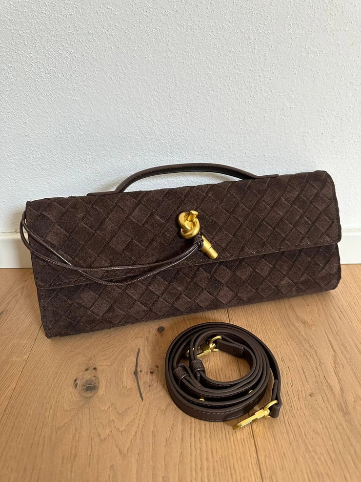 Knot Suede Clutch