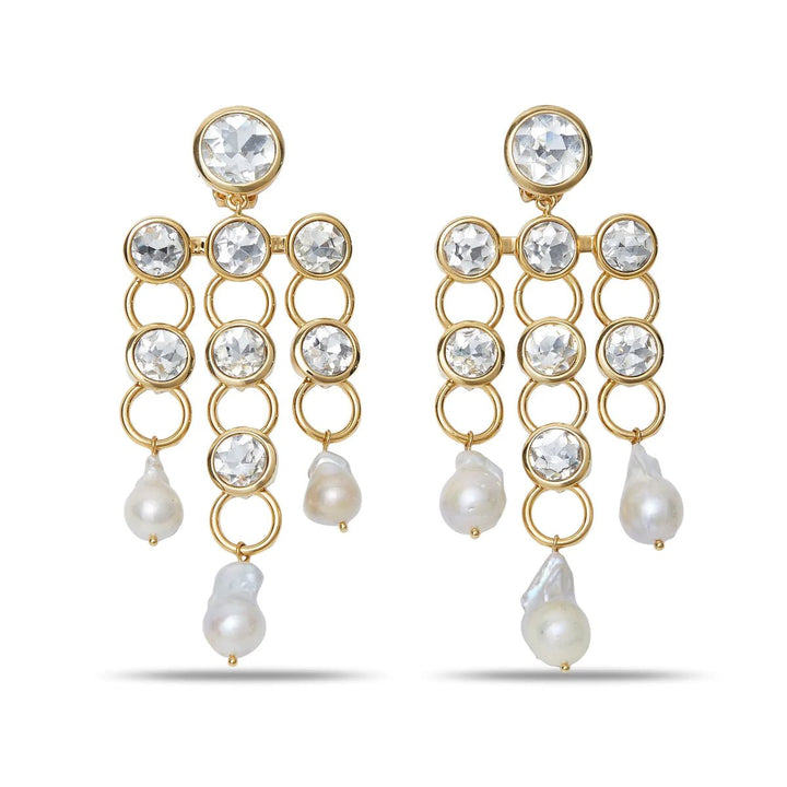 Lele Sadoughi Crystal Link Chandelier Clip - On Earrings - Capri by Sunset & Co.