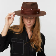 Farrah Wool Rancher Hat - Walnut