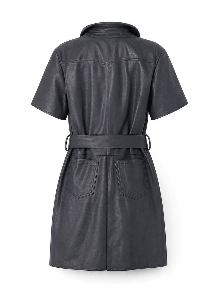 Karina Grimaldi Mallie Vegan Leather Mini Dress