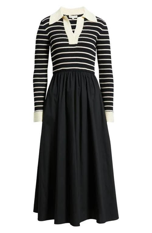 Moon River Long Sleeve Twofer Dress