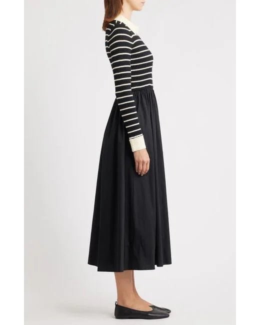 Moon River Long Sleeve Twofer Dress