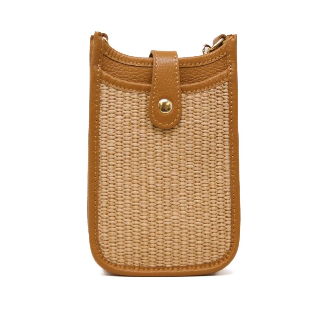 German Fuentes Leather and Rattan Crossbody - Capri by Sunset & Co.