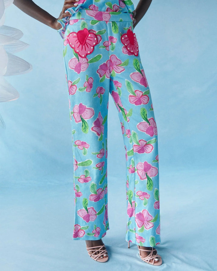 Celia B Orchids Pants - Capri by Sunset & Co.