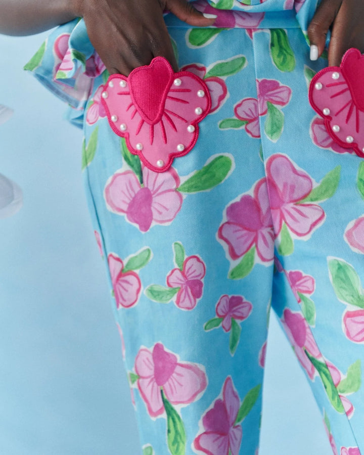 Celia B Orchids Pants - Capri by Sunset & Co.