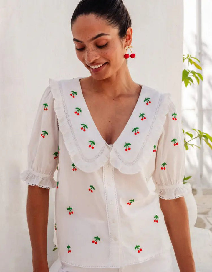 Pink City Prints Ava Blouse - Capri by Sunset & Co.