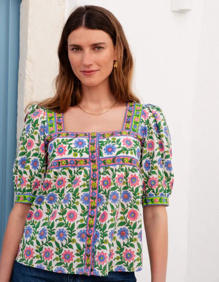Pink City Prints Lexi Blouse - Capri by Sunset & Co.