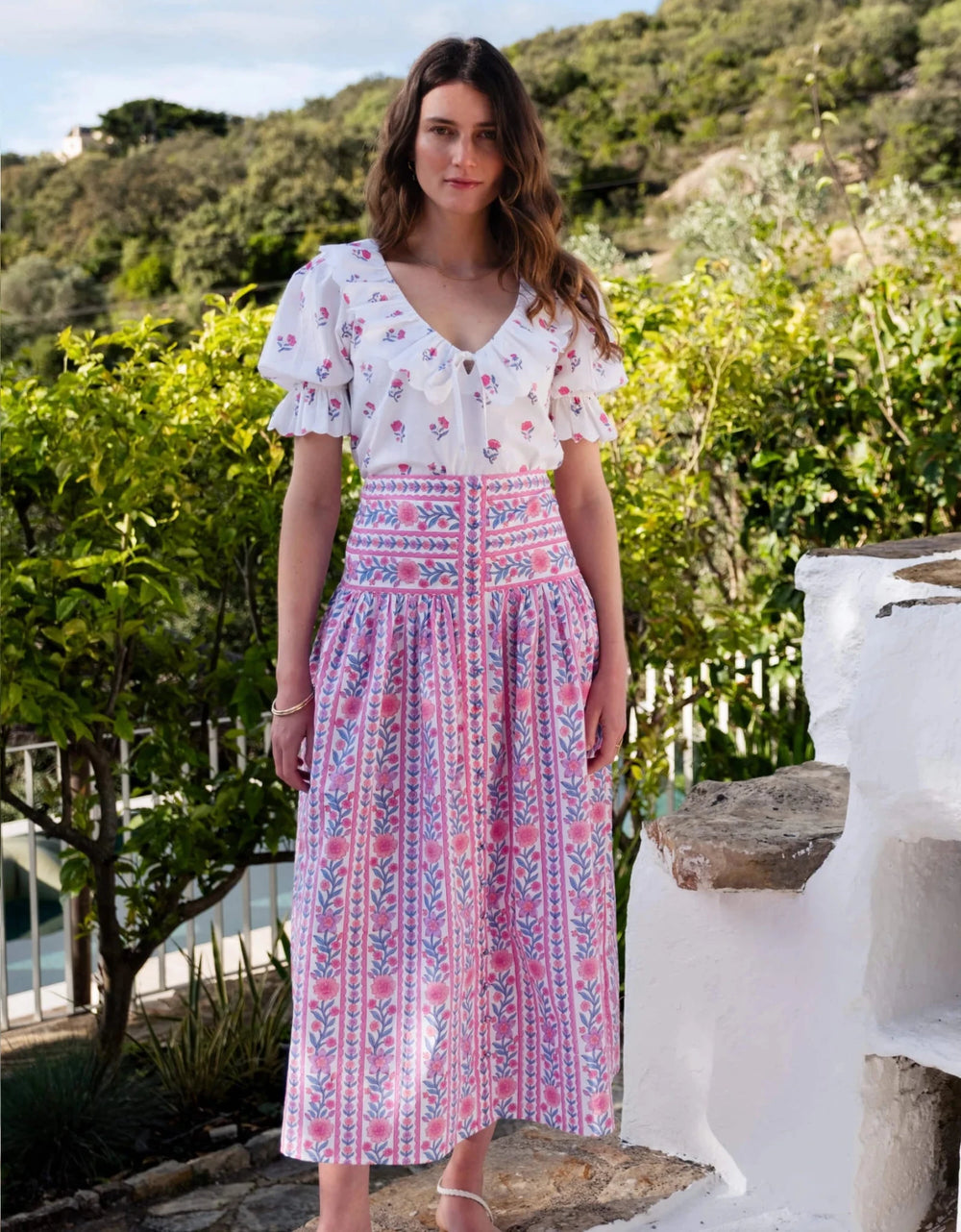 Pink City Prints Primrose Skirt - Capri by Sunset & Co.