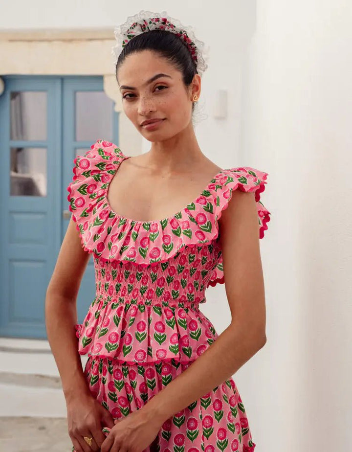 Pink City Prints Susie Top - Capri by Sunset & Co.