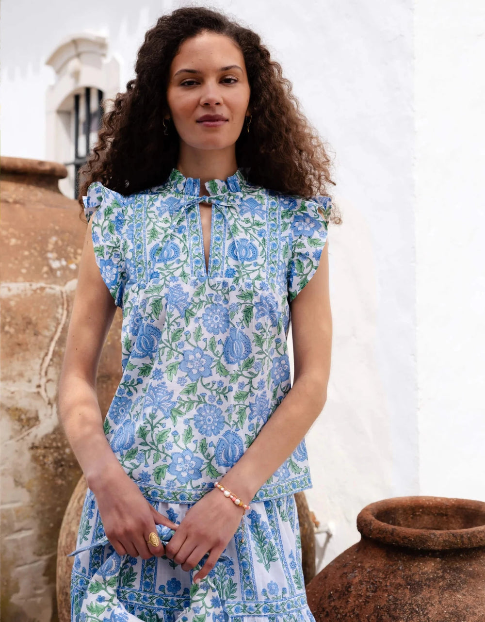 Pink City Prints Nettie Blouse - Capri by Sunset & Co.