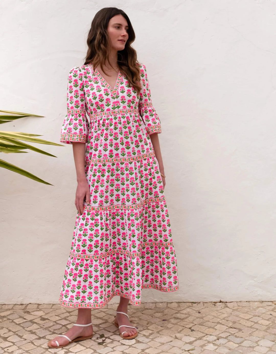 Pink City Prints Cecilia Dress Pink Floral / XS