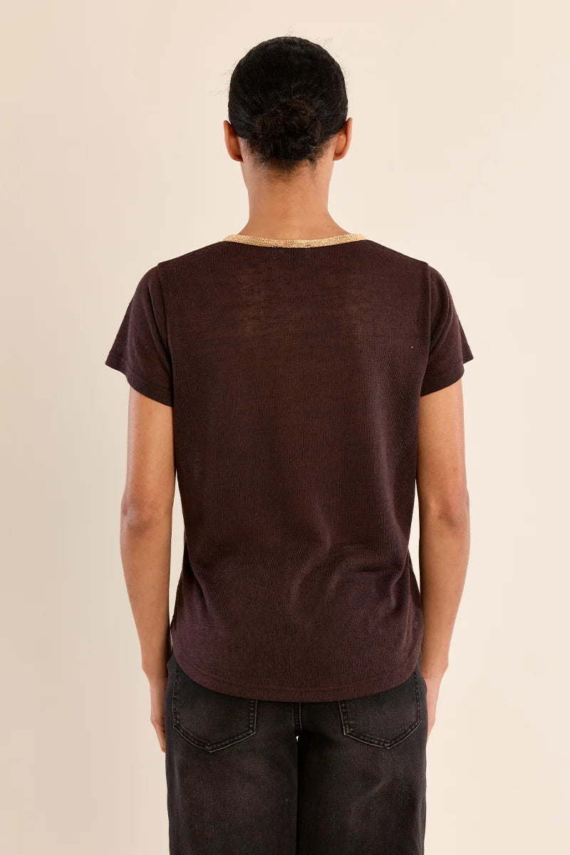 Molly Bracken Iridescent V-Neck T-Shirt