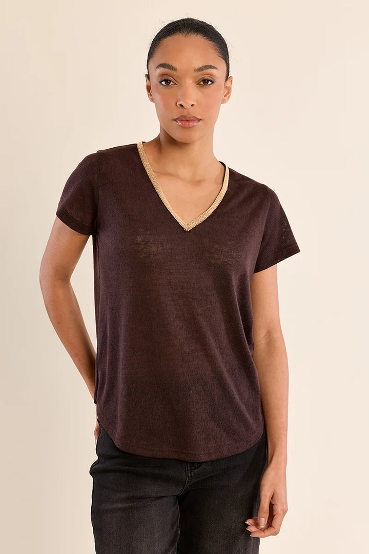 Molly Bracken Iridescent V-Neck T-Shirt