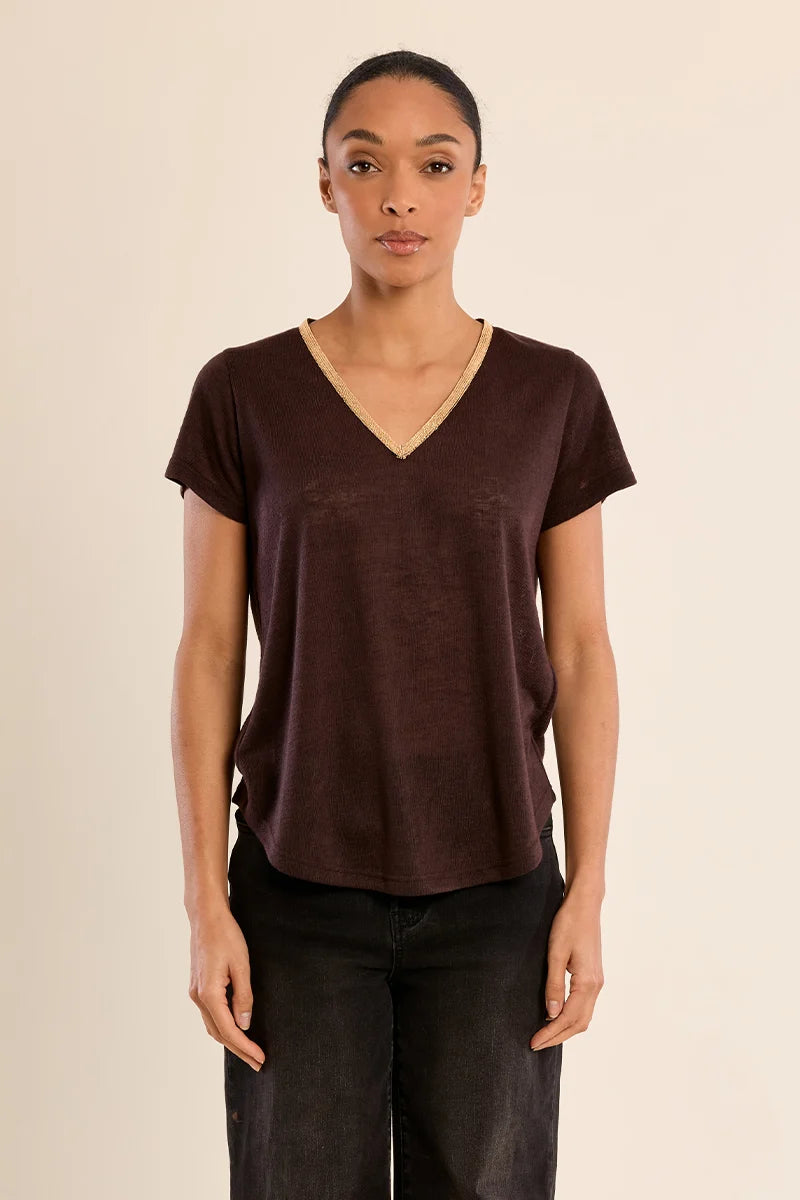 Molly Bracken Iridescent V-Neck T-Shirt