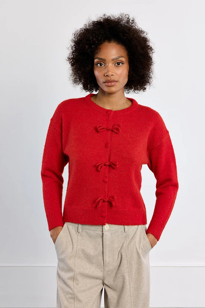 Molly Bracken Plain Cardigan with Bows