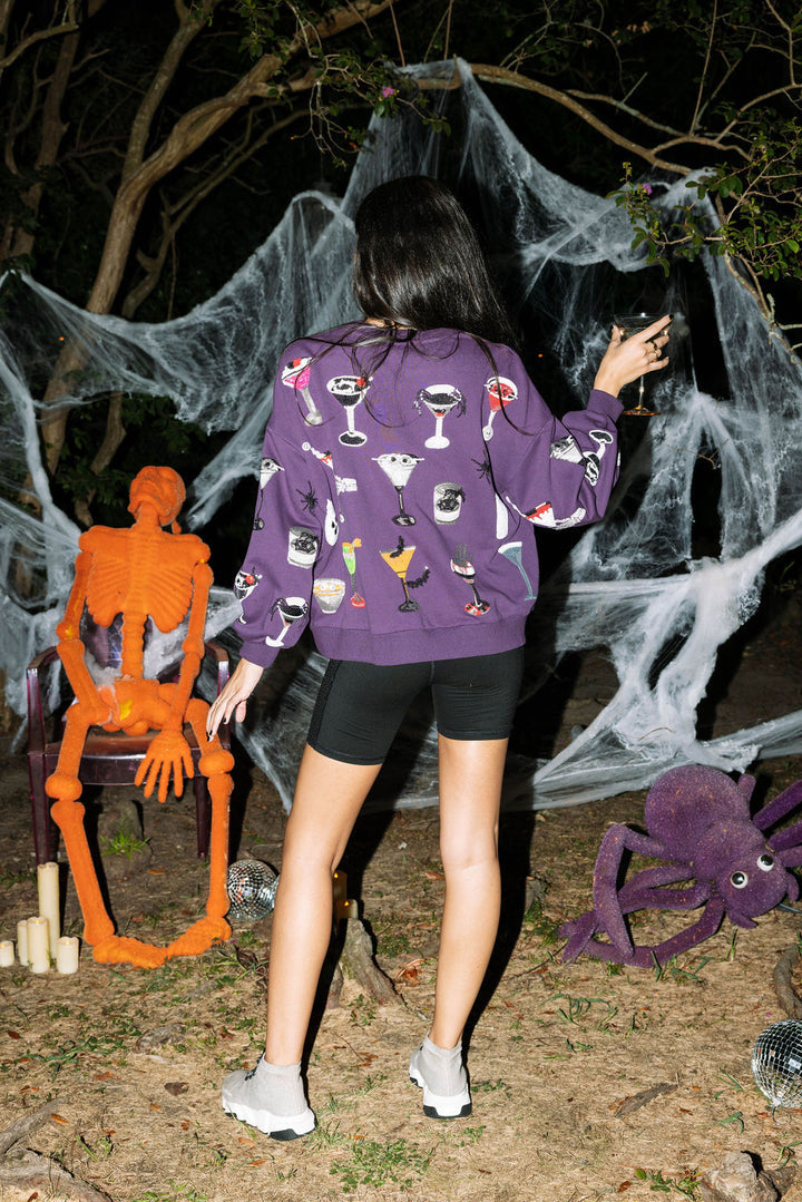 Spooky Spirits Sweatshirt - Dark Purple