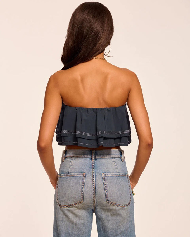 Ramy Brook Poppy Cotton Poplin Tiered Crop Top - Capri by Sunset & Co.