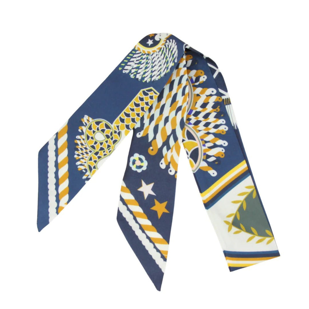 German Fuentes Skinny Silk Scarf - Capri by Sunset & Co.