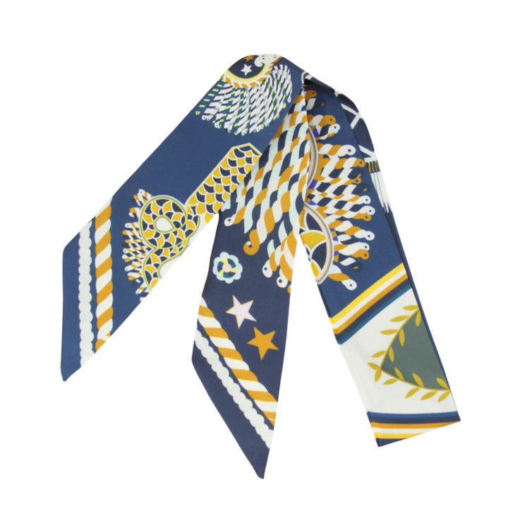 German Fuentes Skinny Silk Scarf - Capri by Sunset & Co.