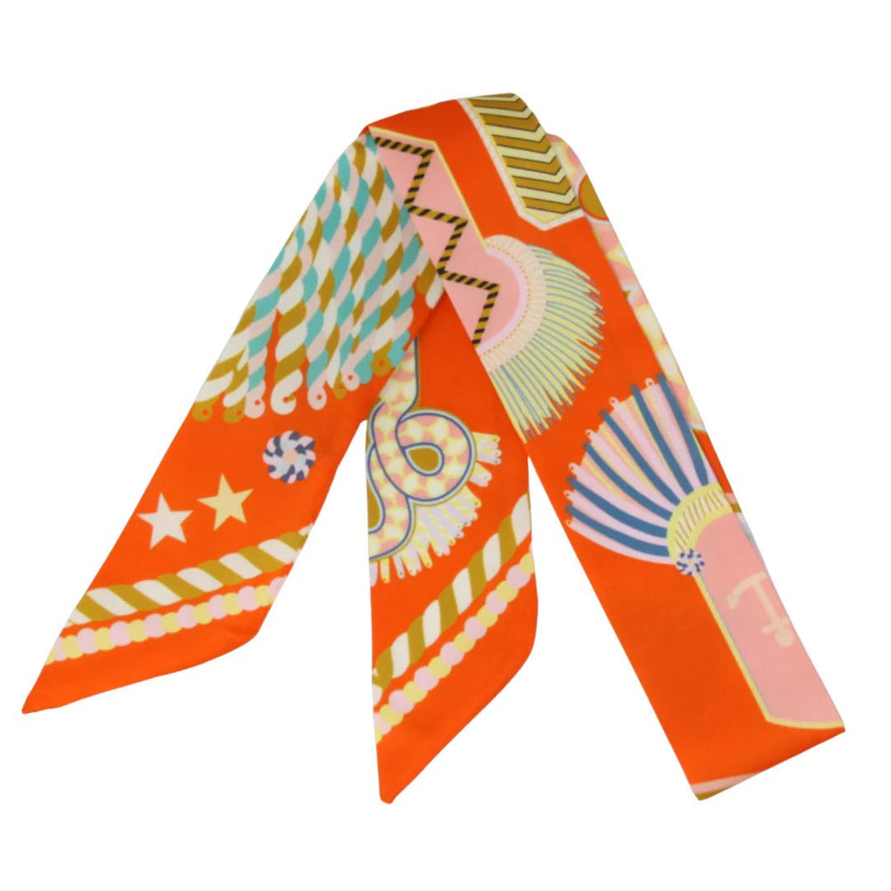 German Fuentes Skinny Silk Scarf - Capri by Sunset & Co.