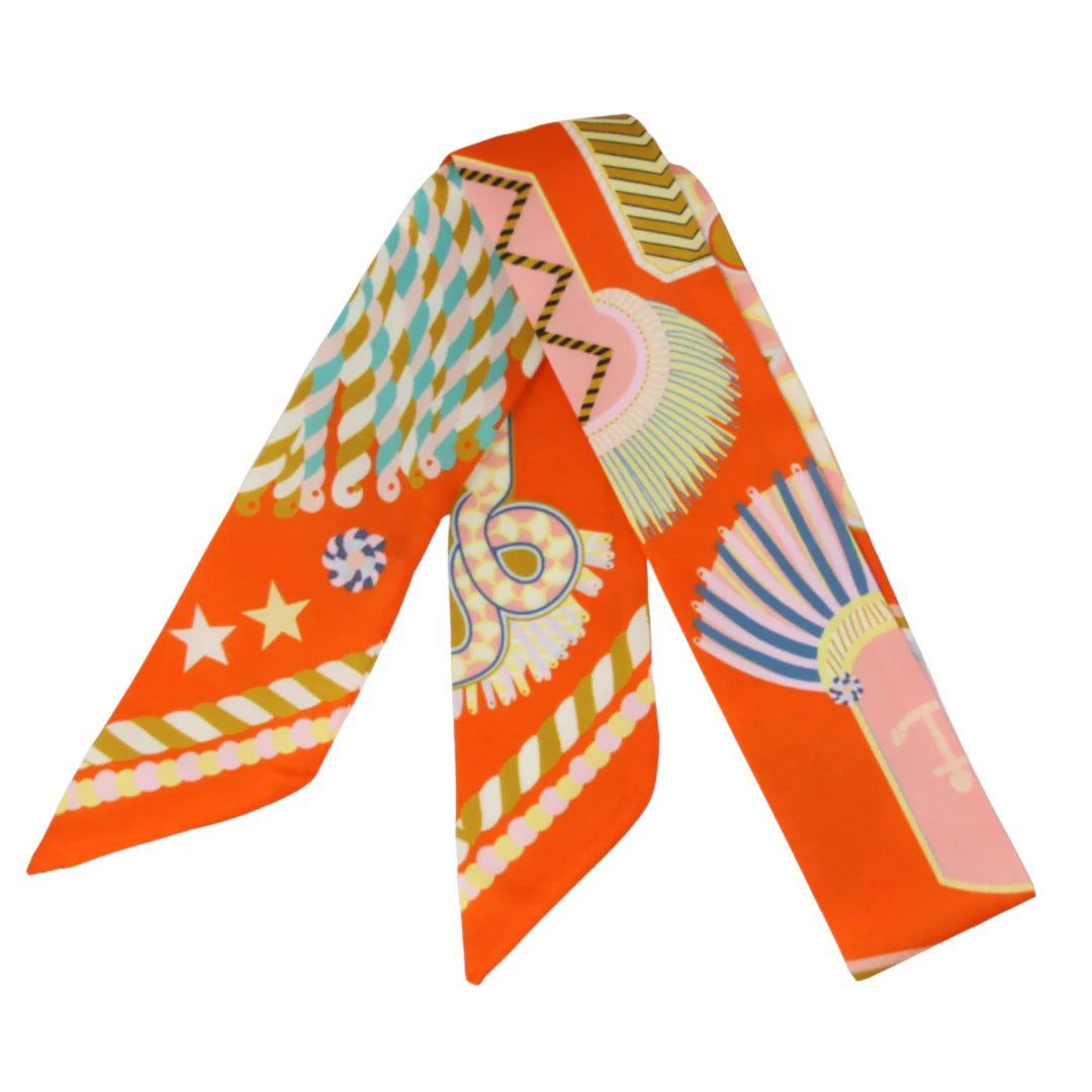 German Fuentes Skinny Silk Scarf - Capri by Sunset & Co.