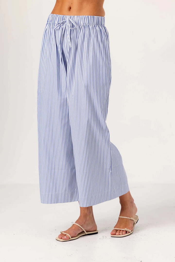 Sundays Stripe Maya Pants - Capri by Sunset & Co.