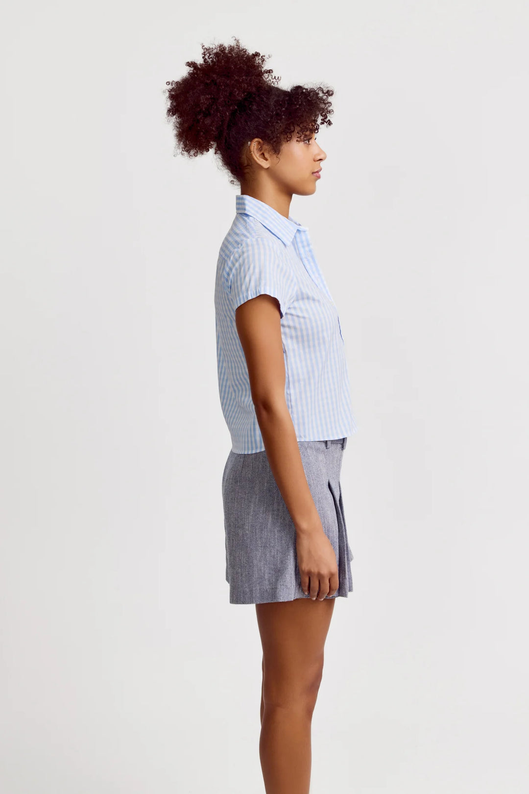 The Shirt The Boxy Short Sleeve Cropped Shirt - Capri by Sunset & Co.