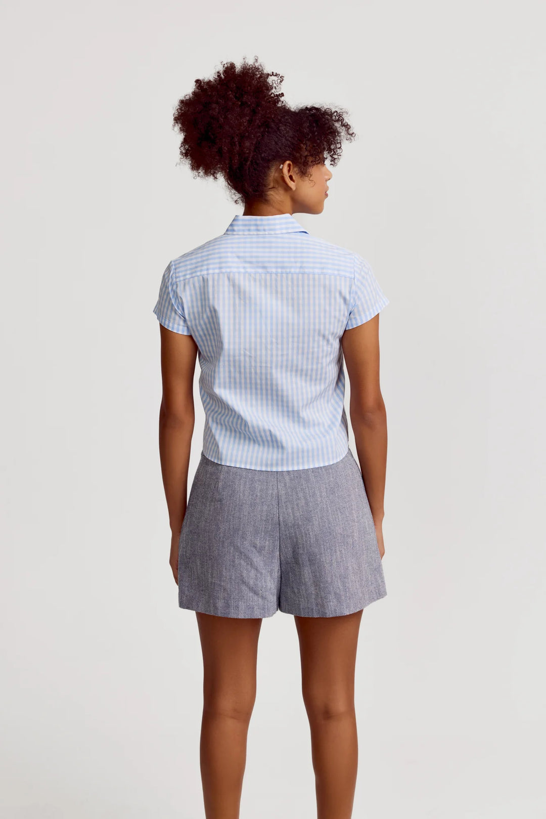 The Shirt The Boxy Short Sleeve Cropped Shirt - Capri by Sunset & Co.