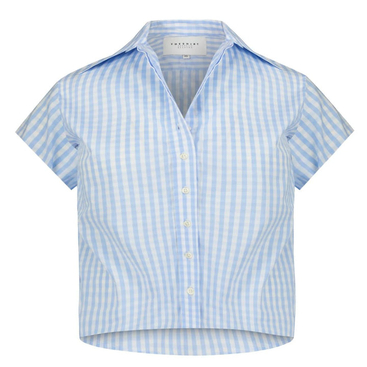 The Shirt The Boxy Short Sleeve Cropped Shirt - Capri by Sunset & Co.