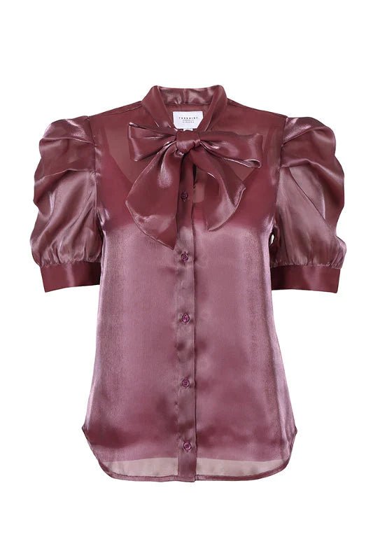 The Shirt The French Bow Shirt - Wine - Capri by Sunset & Co.