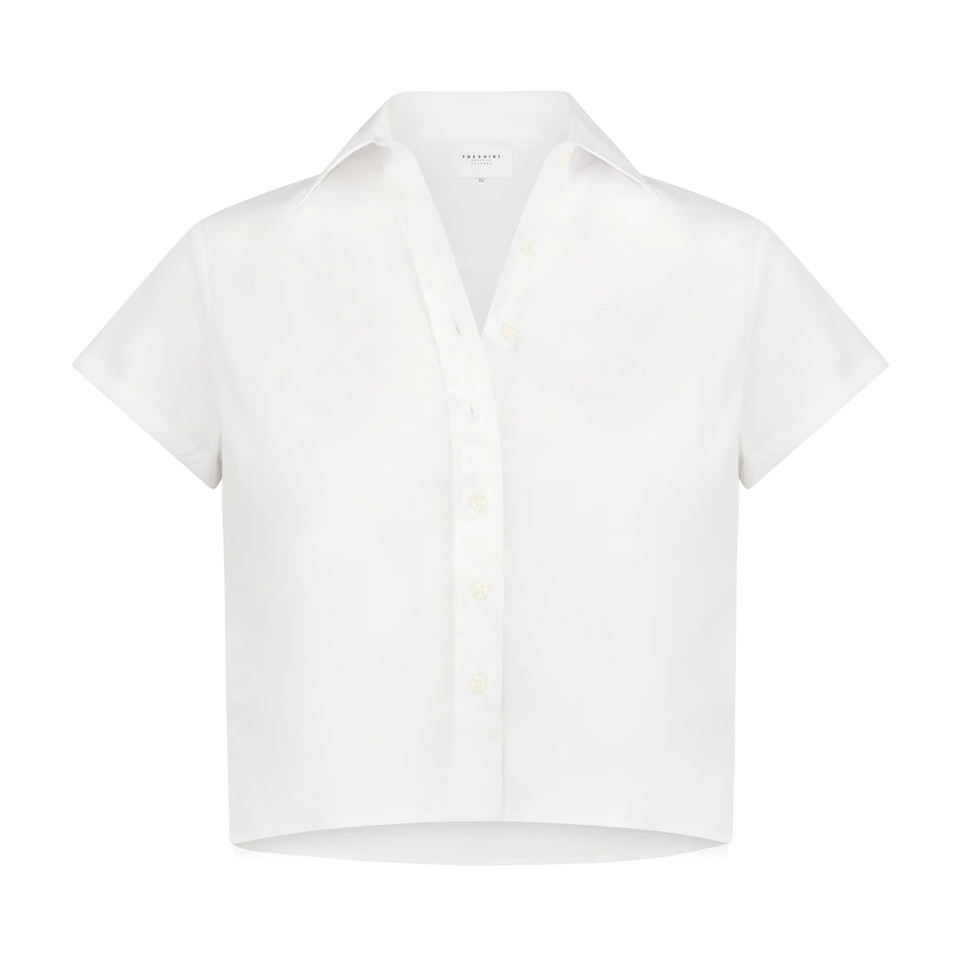 The Shirt The Boxy Short Sleeve Cropped Shirt - Capri by Sunset & Co.