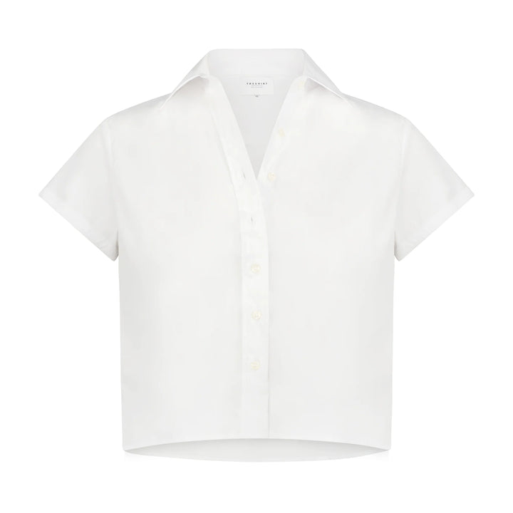 The Shirt The Boxy Short Sleeve Cropped Shirt - Capri by Sunset & Co.
