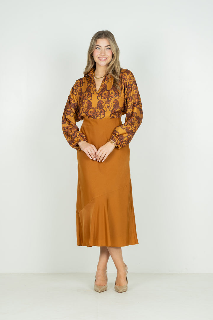 Emily McCarthy Bias Midi Skirt