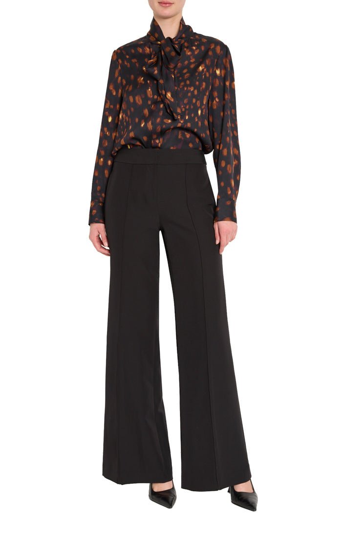 Milly Tie Neck Silk Blouse - Capri by Sunset & Co.
