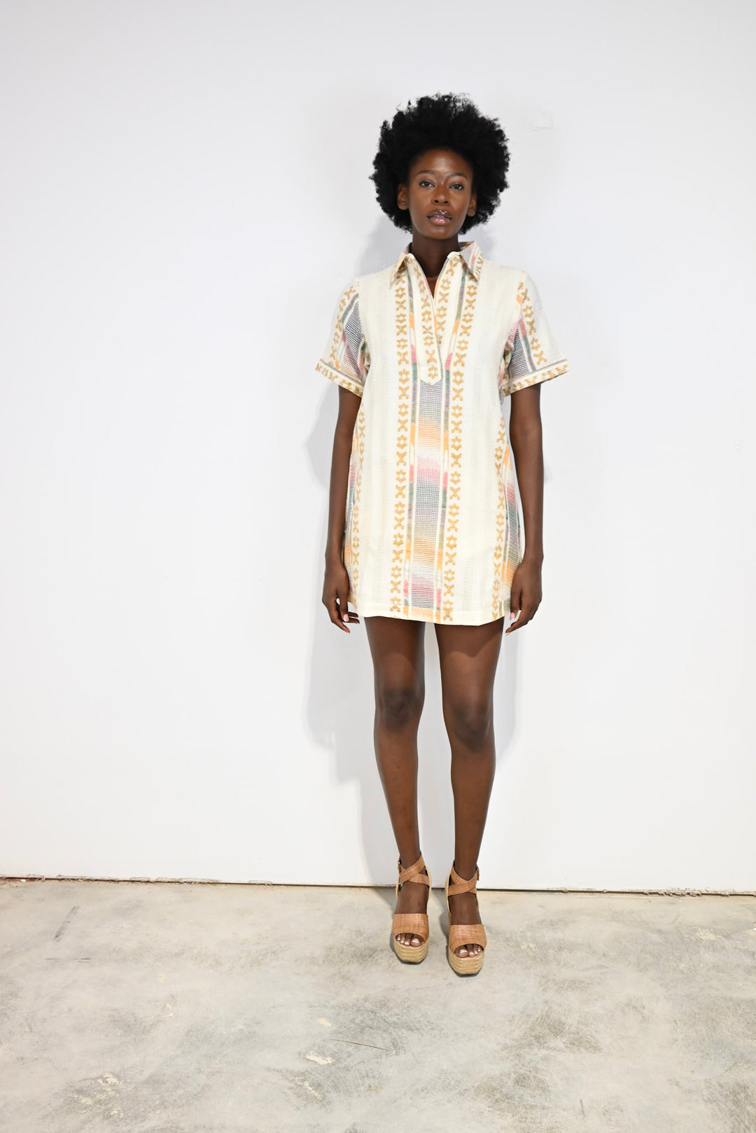 Never A Wallflower Split Neck Dress - Capri by Sunset & Co.